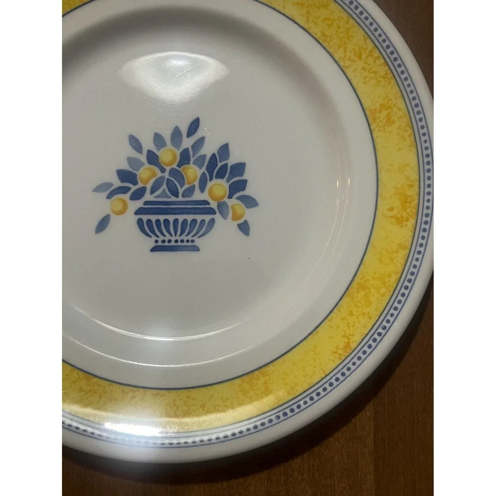 Johnson Brothers JARDINIERE Salad Plates Green / Yellow Border - Set of 2